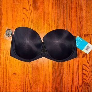VANITY FAIR Strapless Bra 74380 Black Size 38D Convertible Multiway NWT